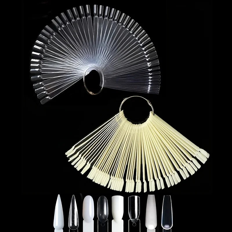 50Pcs Clear Nail Sample Sticks for Art Practice - Smarsty
