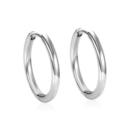 Men's Stainless Steel Hoop Earrings for Punk Style Fashion - Smarsty