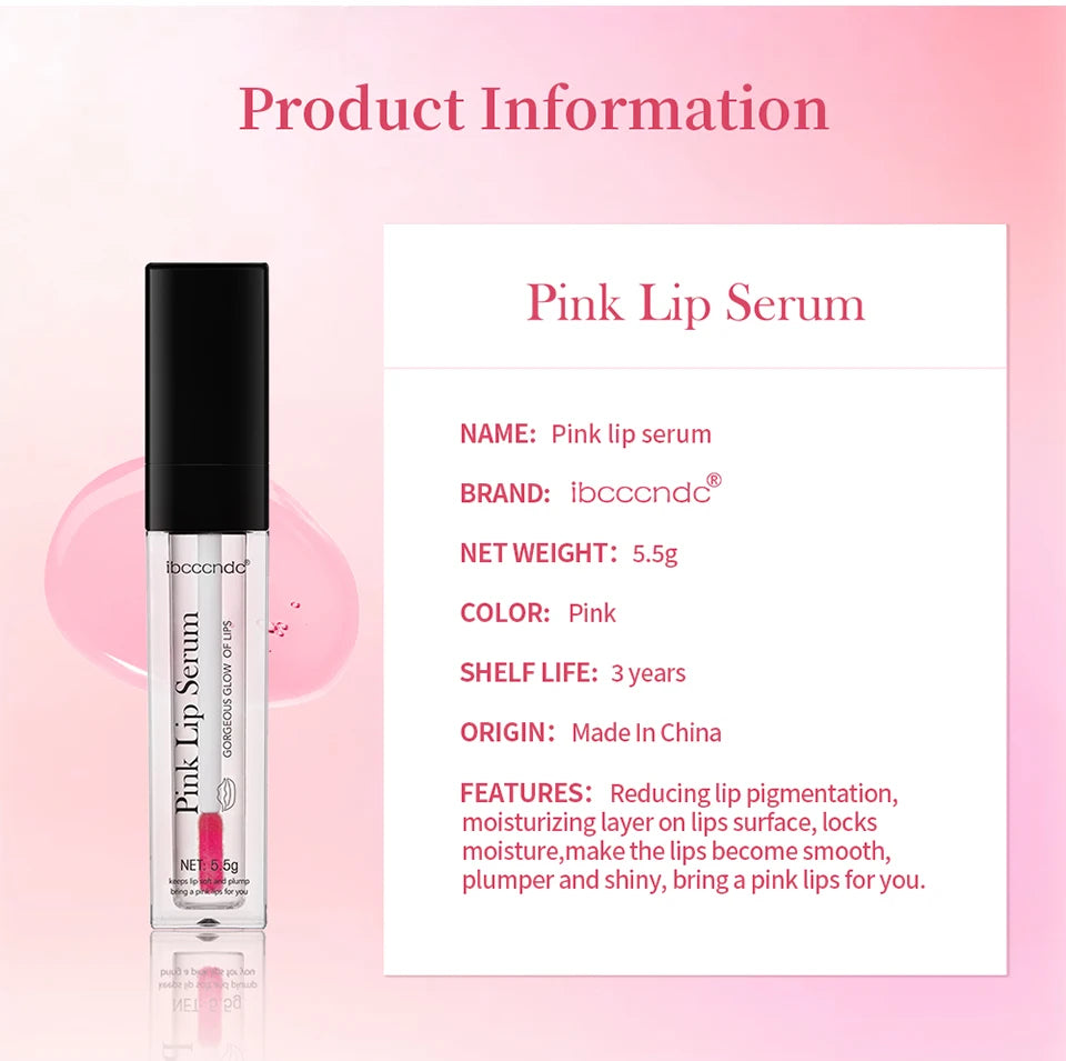 Pink Lip Serum Lotion for Moisturized and Smooth Lips - Smarsty