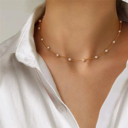 Women's Pearl Necklace Set with Heart Pendant - Smarsty