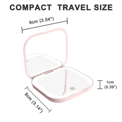 Compact Mini Makeup Mirror with Lights and Magnification - Smarsty