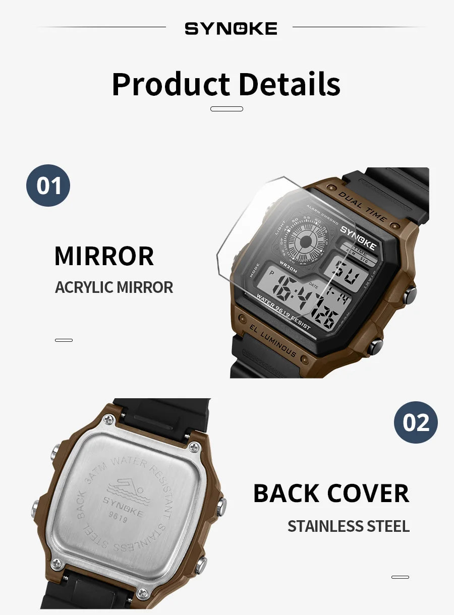 Waterproof Luminous Digital Sports Watch for Men and Women - Smarsty