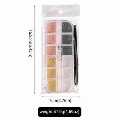 Mini Caviar Beads Nail Art Set with Magnetic Pen - Smarsty