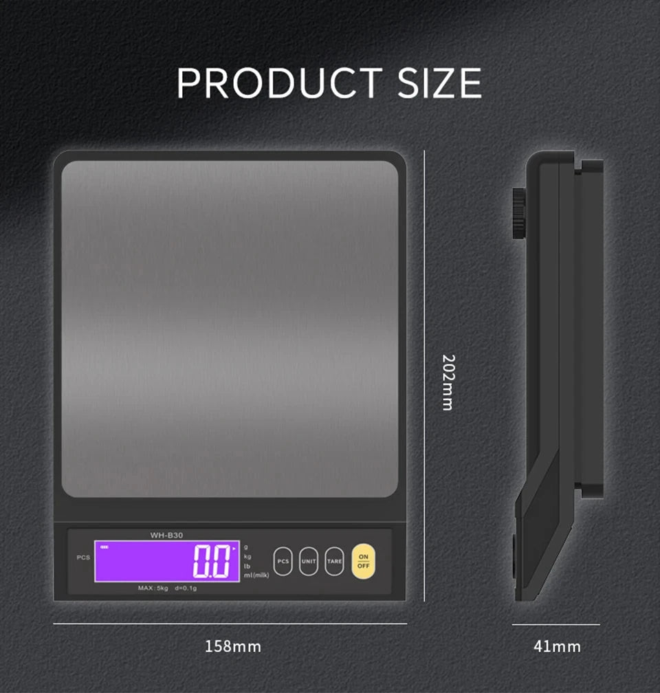 Digital Kitchen Scale with Waterproof Design and LCD Display - Smarsty