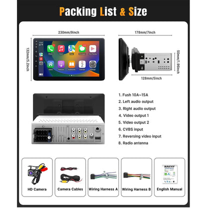 9 Inch Touchscreen Car Stereo With CarPlay And Android Auto - Smarsty
