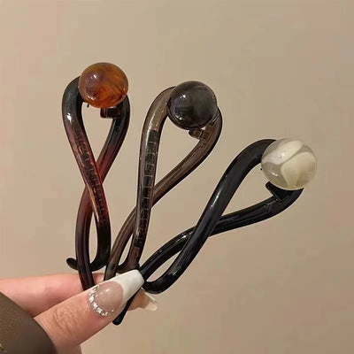 Twist Hair Clip with Imitation Pearl Design for Women - Smarsty