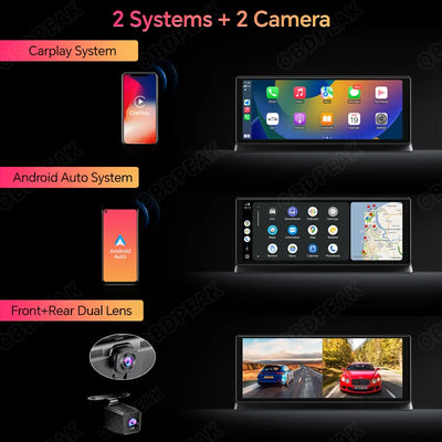 4K Car Dash Cam With Wireless CarPlay And GPS Navigation - Smarsty