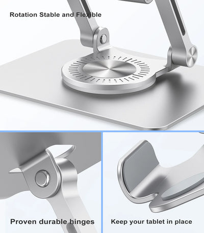 ST02 Tablet Stand Adjustable with 360 Swivel Base Aluminum Tablet Stand Holder Universal Tablet Holder for iPad Samsung - Smarsty