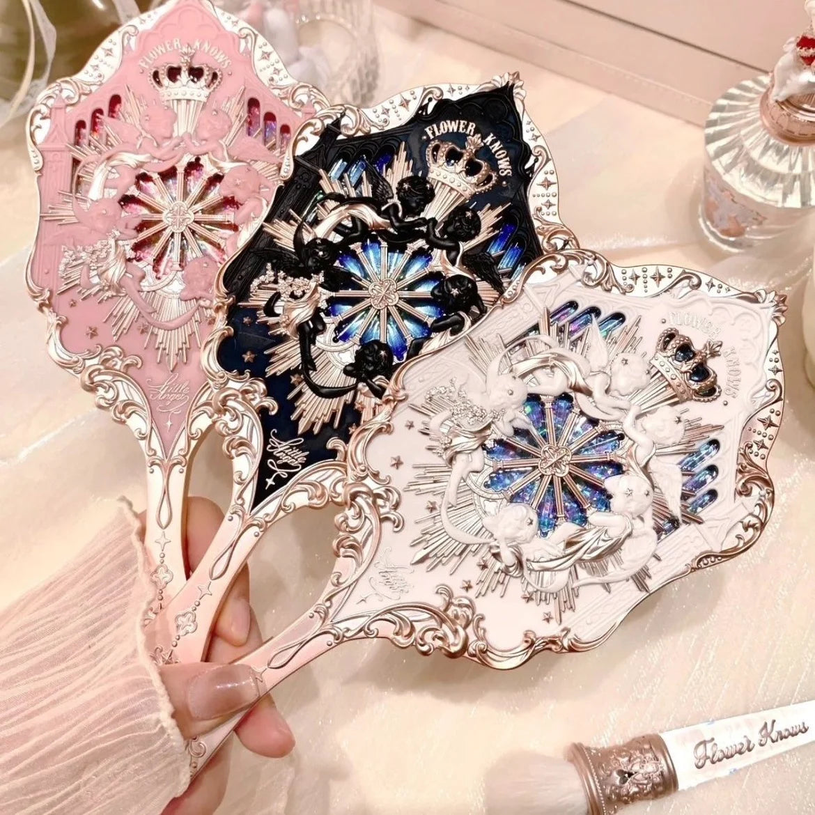 Flower Knows Angel Series Handheld Mirror Stylish and Portable - Smarsty