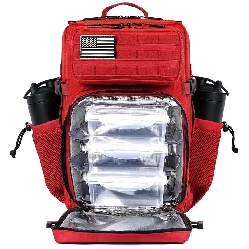 45L Meal Prep Management Backpack Gym Tactical Waterproof Insulated Lunch Cooler Bag Hiking Camping Travel Rucksack - Smarsty