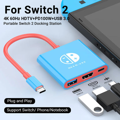 Portable USB C Hub With HDMI Travel And Gaming Dock