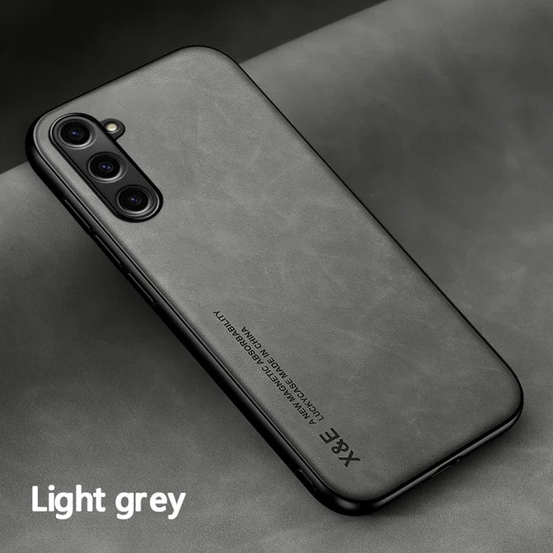 Leather Phone Case With Metal Plate For Car Mount Support - Smarsty