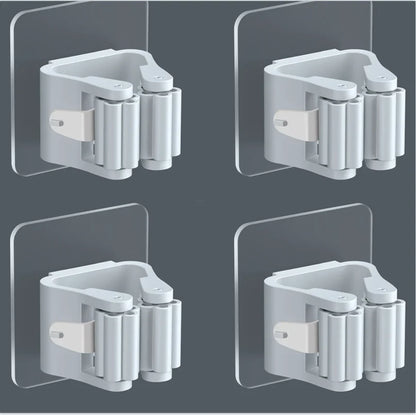 Mop Storage Storage Rack Bathroom Suction Hanging Pipe Traceless Mop Clip Broom Hanger Wall-Mounted Waterproof Mop Rack by Smarsty