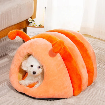 Warm Plush Cat Bed with Foldable Design - Smarsty