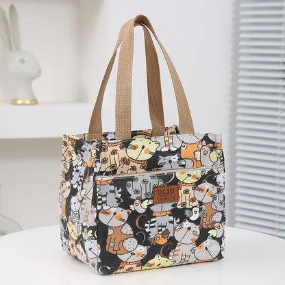 Insulated Cartoon Print Lunch Bag Large Capacity Everyday - Smarsty