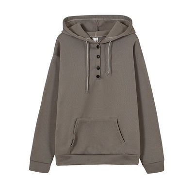 European and N Women's Long-sleeved Loose Casual Hooded Drawstring Pocket Hoodie - Smarsty