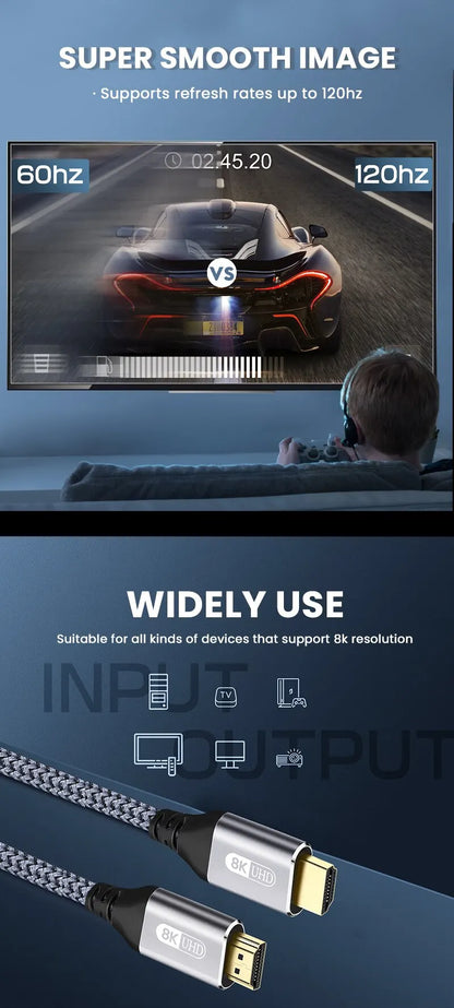 NIERBO HDMI 2.1 Cable 8K 60Hz Ultra High Speed - Smarsty