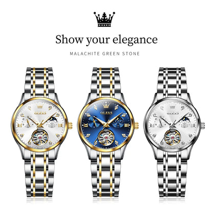 OLEVS Womens Automatic Mechanical Watch Waterproof Stainless Steel - Smarsty