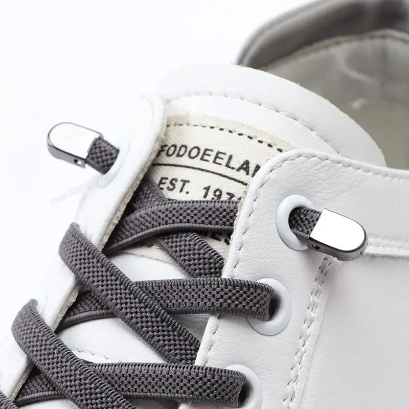 No tie Shoe laces Elastic laces Sneakers Flat Shoelaces without ties Quick Shoelace for Shoes Kids Adult One Size fits All Shoes - Smarsty