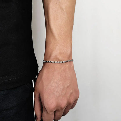 Stainless Steel Twisted Rope Chain Bracelet Waterproof - Smarsty