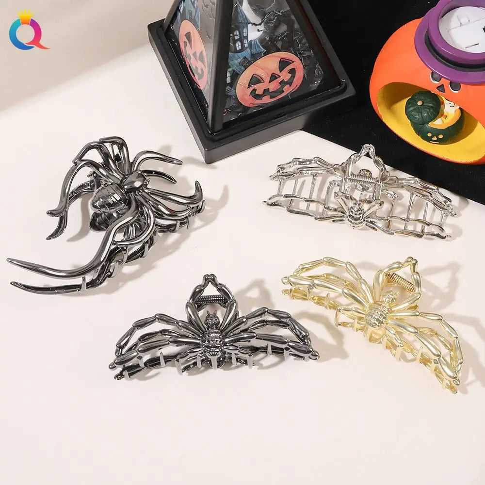 Gothic Spider Pearl Metal Hair Claw Clip Strong Hold - Smarsty