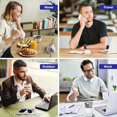 3 In 1 Wireless Charging Pad Foldable Desktop Charger - Smarsty