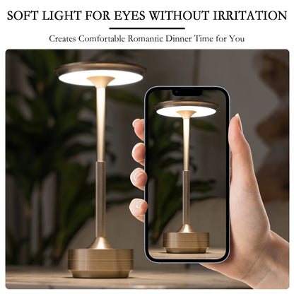 Rechargeable Wireless Table Lamp LED Touch Sensor Desktop Night Light Reading Lamp for Restaurant Hotel Bar Bedroom Decor Light