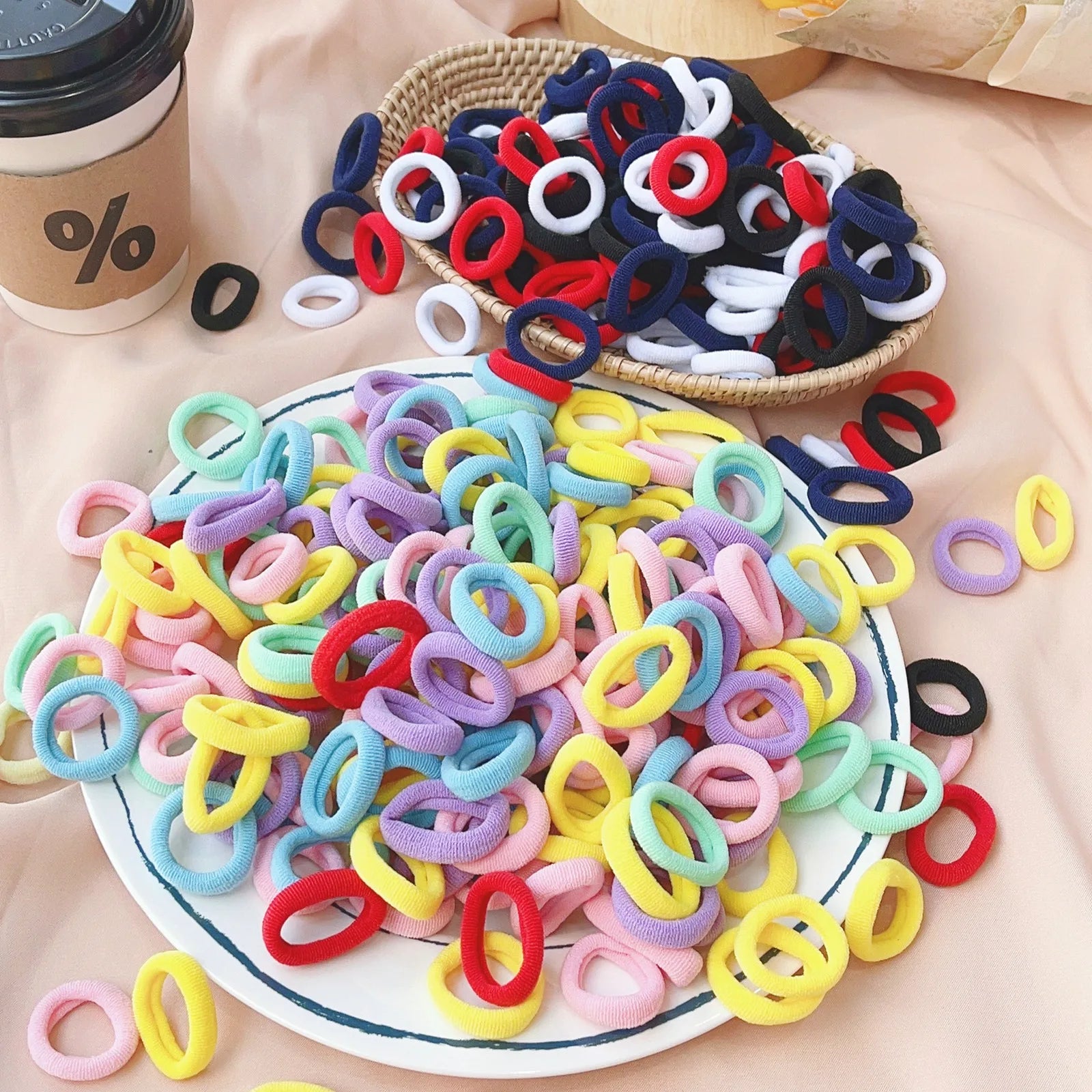 Kids Colorful Elastic Hair Bands Soft Non Slip Scrunchies - Smarsty