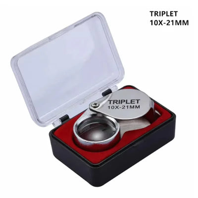 10-30X Pocket Loupe Magnifier Jewelry Magnifying Glass Foldable Diamond Lupa Triplet Jewelers Eye Glass Tool Reading Magnifier - Smarsty