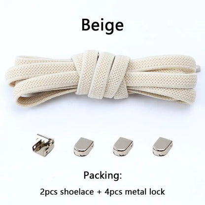No tie Shoe laces Elastic laces Sneakers Flat Shoelaces without ties Quick Shoelace for Shoes Kids Adult One Size fits All Shoes - Smarsty