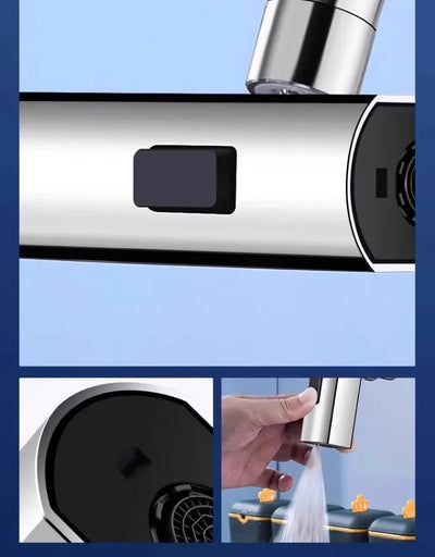 Universal Swivel Faucet with Three-Mode Splash Proof Nozzle - Smarsty
