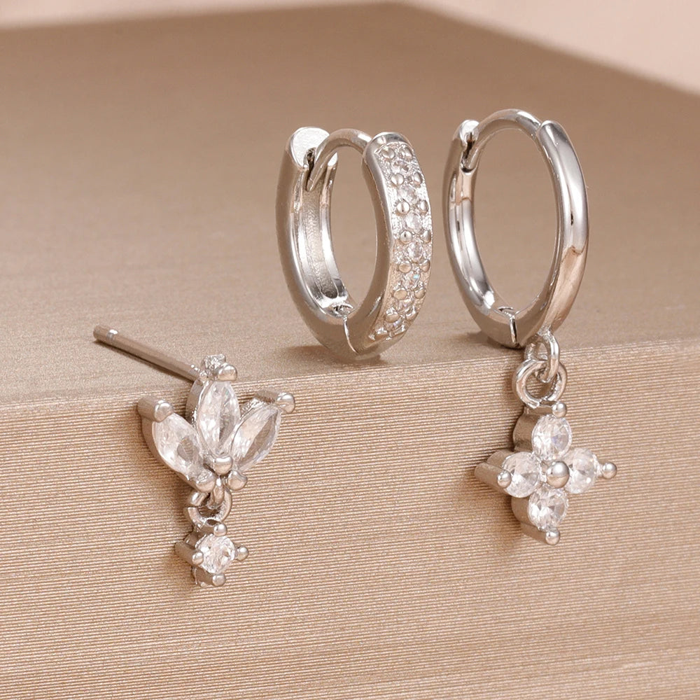 3PCS Stainless Steel Dangle Earrings Set for Women - Smarsty