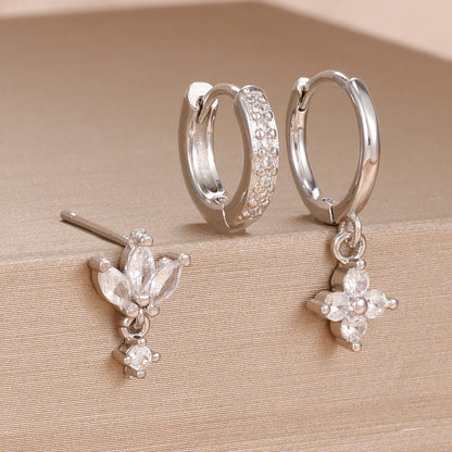3PCS Stainless Steel Dangle Earrings Set for Women - Smarsty