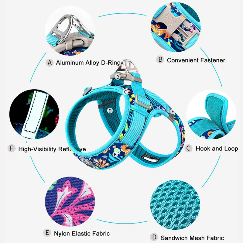 Truelove Floral Mesh Harness for Dogs and Cats - Smarsty