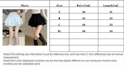 Mini Skirt Cute Sexy Balletcore Elastic High Waist Ball Gown Ruffle Patchwork Lolita Skirt Short Korean Sweet Y2K Women Clothing - Smarsty