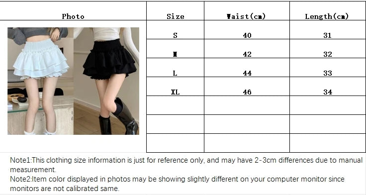 Mini Skirt Cute Sexy Balletcore Elastic High Waist Ball Gown Ruffle Patchwork Lolita Skirt Short Korean Sweet Y2K Women Clothing - Smarsty