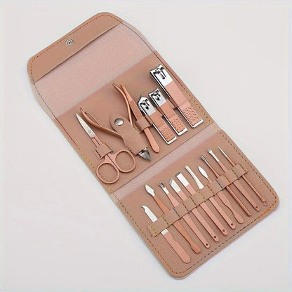 16 Piece Professional Nail Clippers Set with Travel Case - Smarsty