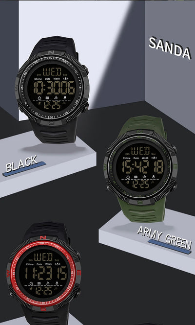 SANDA Military Sport Digital Watch Waterproof and Shockproof - Smarsty