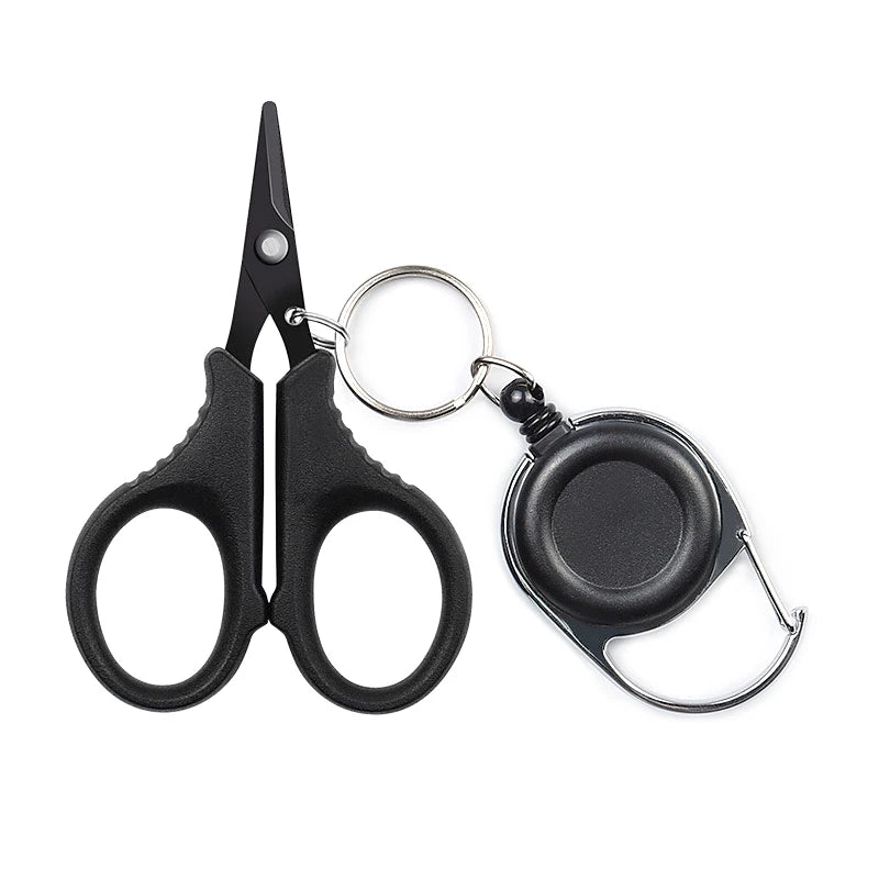 Shawto Titanium Coating Stainless Steel Fishing Scissor Plier Cut PE Braid Line Cutter Plies Carp Fishing Accessories Tools
