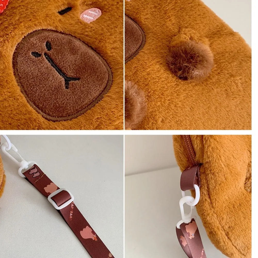 Capybara Plush Cartoon Shoulder Bag Large Capacity Unisex - Smarsty
