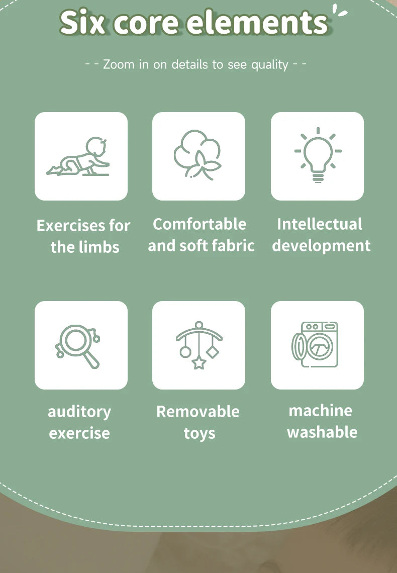 Baby Play Gym Mat With Rack For Tummy Time Crawling - Smarsty