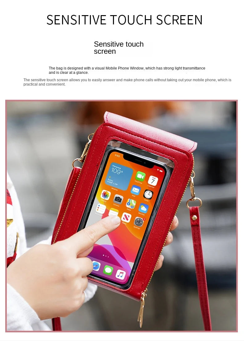 Crossbody Phone Bag With Touch Screen Lock Card Holder - Smarsty