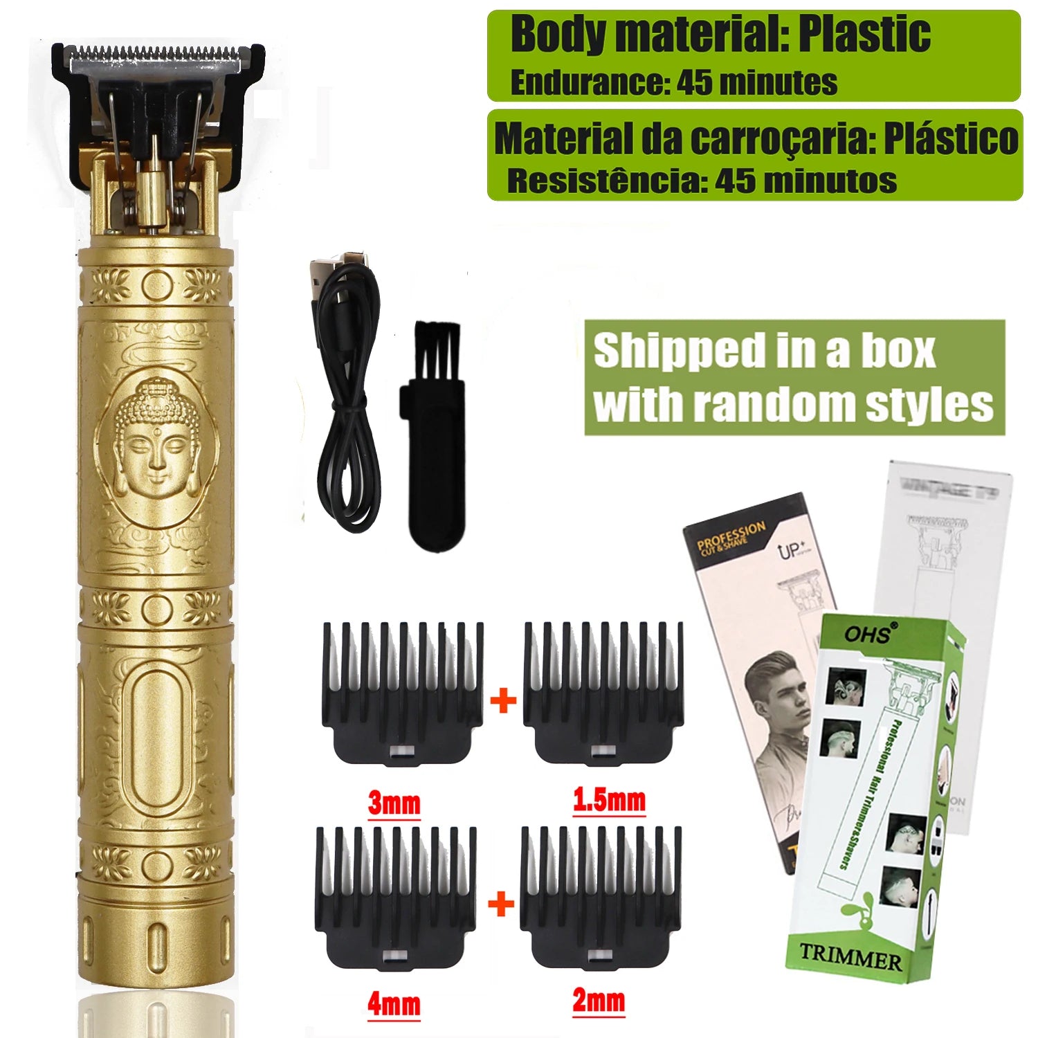 T9 Hair Clipper Repair Beard Shaving Body Hair Trimmer Clippers Electric Machine Men Haircut Machine 0mm Barber Shaver - Smarsty