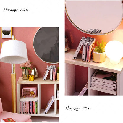 Wooden Mini Miniature Doll House DIY Small House Kit 3D Puzzle Building Assembly House Furniture Toy Children's Birthday Gifts