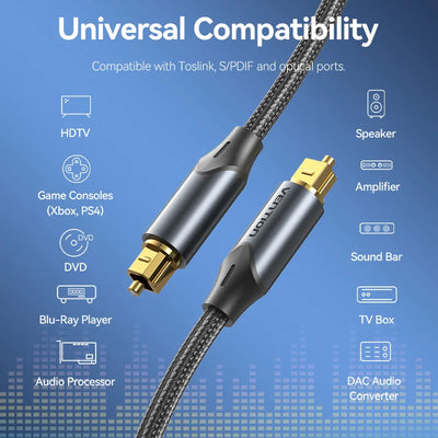 Vention Digital Optical Audio Cable for Superior Sound Quality - Smarsty