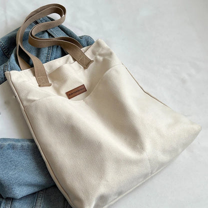 Women Canvas Tote Bag Large Capacity Reusable Shopping Bag - Smarsty