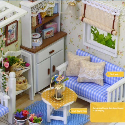DIY Wooden Miniature Doll House Model Building Kits Small House Toy With Furniture For Children Gift Wooden Crafts Dollhouse by Smarsty
