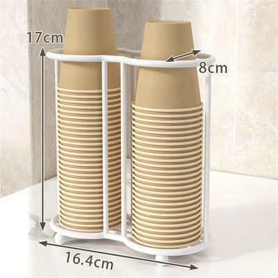 Disposable Cup Storage Holder Rack Shelf Water Tea Cups Wood Dispenser with Longer Stick Mug Display Stand Organizer Supplies by Smarsty