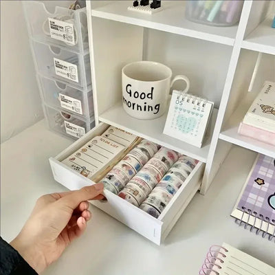 Double-Layer Desktop Organizer Rack Stationery Office Desk Accessories Storage Desktop Cosmetics Organizers Storage Shelf by Smarsty