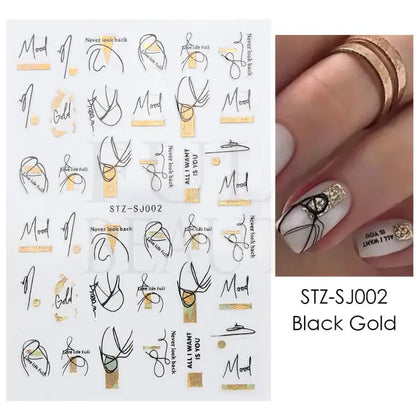 3D Holographic Geometry Nail Stickers for Stunning Decor - Smarsty
